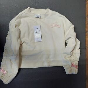 Puma Kids Off-White Sweatshirt with Pink Accents